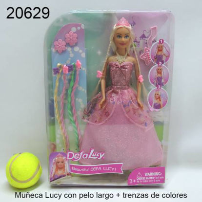 Imagen de MUÑECA LUCY PELO LARGO + TRENZAS DE COLORES 7.24